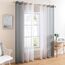 MIULEE 2er Set Voile Vorhang Zweifarbiger Vorhang mit Ösen Transparente Gardine Ösenschal Fensterschal Lichtdurchlässig für Schlafzimmer, 140x215cm, Weiß Grau