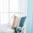 MIULEE 2er Set Voile Vorhang Zweifarbiger Vorhang mit Ösen Transparente Gardine Ösenschal Fensterschal Lichtdurchlässig für Schlafzimmer, 140x260cm, Wasserblau