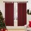 Deconovo Verdunkelungsvorhang Schlaufen Gardinen Warm Schlafzimmer Gardinen Blickdicht Vorhänge Fensterdeko, 175x140 cm(HöhexBreite), Rot, 2er Set