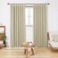 Deconovo Gardinen Blickdichte Vorhänge Verdunklung Schlaufen Lärmschutz Modern Schlafzimmer Thermo, 220x140 cm(HöhexBreite), Beige, 2er Set
