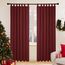 Deconovo Gardinen Vorhang Verdunkelung Thermo Vorhänge Lärmschutz mit Schlaufen Fensterdeko Vorhänge, 210x140 cm(HöhexBreite), Rot, 2er Set