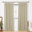 Deconovo Verdunkelungsvorhänge Schlaufen gardinen Wohnzimmer Vorhänge Blickdicht Schlaufenschal Thermovorhänge Kälteschutz, 290x140 cm(HöhexBreite), Beige, 2er Set