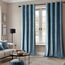 MIULEE Vorhang Samt Graublau mit Ösen 140x260 cm, Super Weich Samtvorhang für Deko Schlafzimmer Wohnzimmer, 2 Stück Samt Gardinen Blickdicht Verdunkelung, Dicker Thermovorhang Winter