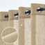 Woaboy Leinen Kruz Gardinen Beige Vorhänge Wohnzimmer Halbtransparent mit Ösen Stores Gardine Leinenoptik Schlafzimmer Modern Ösenvorhang Schlaufengardinen 2er Set 140x122cm (BxH) Beige
