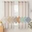 Woaboy Leinen Kruz Gardinen Weiß Vorhänge Wohnzimmer Halbtransparent mit Ösen Stores Gardine Leinenoptik Schlafzimmer Modern Ösenvorhang Schlaufengardinen 2er Set 140x145cm (BxH) Weiß