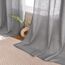 Woaboy Leinen Kruz Gardinen Grau Vorhänge Wohnzimmer Halbtransparent mit Ösen Stores Gardine Leinenoptik Schlafzimmer Modern Ösenvorhang Schlaufengardinen 2er Set 140x145cm (BxH) Grau