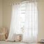 Woaboy Leinen Gardinen Vorhänge Wohnzimmer Halbtransparent mit Ösen Stores Gardine Leinenoptik Schlafzimmer Modern Ösenvorhang Schlaufengardinen 2er Set 140x235cm (BxH) Reines Weiß