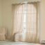 Woaboy Leinen Gardinen Vorhänge Wohnzimmer Halbtransparent mit Ösen Stores Gardine Leinenoptik Schlafzimmer Modern Ösenvorhang Schlaufengardinen 2er Set 140x235cm (BxH) Beige