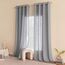 Woaboy Leinen Gardinen Grau Vorhänge Wohnzimmer Halbtransparent mit Ösen Stores Gardine Leinenoptik Schlafzimmer Modern Ösenvorhang Schlaufengardinen 2er Set 140x225cm (BxH) Grau