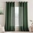 Woaboy Leinen Gardinen Halbtransparent Vorhänge Leinenoptik Wohnzimmer mit Ösen Stores Gardine Schlafzimmer Modern Ösenvorhang Schlaufengardinen 2er Set 140x225cm (BxH) Dunkelgrün
