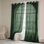 Woaboy Leinen Gardinen Halbtransparent Vorhänge Leinenoptik Wohnzimmer mit Ösen Stores Gardine Schlafzimmer Modern Ösenvorhang Schlaufengardinen 2er Set 140x245cm (BxH) Dunkelgrün