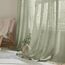 Woaboy Kruz Leinen Gardinen Vorhänge Wohnzimmer Halbtransparent mit Ösen Stores Gardine Leinenoptik Schlafzimmer Modern Ösenvorhang Schlaufengardinen 2er Set 140x160cm (BxH) Graugrün