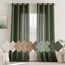 Woaboy Leinen Gardinen Grün Vorhänge Wohnzimmer Halbtransparent mit Ösen Stores Gardine Leinenoptik Schlafzimmer Modern Ösenvorhang Schlaufengardinen 2er Set 140x225cm (BxH) Matcha Grün