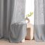 Woaboy Leinen Gardinen Grau Vorhänge Wohnzimmer Halbtransparent mit Ösen Stores Gardine Leinenoptik Schlafzimmer Modern Ösenvorhang Schlaufengardinen 2er Set 140x260cm (BxH) Grau