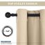 PONY DANCE Kurze Gardinen Wohnzimmer Ösenschal 2er Set H 120 x B 90 cm Verdunklungsvorhänge Ösen Gardinen Blickdicht Vorhang Wärmeisolierend, Biscotti Beige