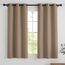 PONY DANCE Blickdichte Vorhänge mit Ösen 2er Set H 137 x B 90 cm Küchen Gardinen Blickdicht Wohnzimmer Verdunklungsvorhänge für Kleine Fenster Scheibengardinen, Cappuccino