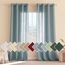 Woaboy Leinen Gardinen Halbtransparent Vorhänge Leinenoptik Wohnzimmer mit Ösen Stores Gardine Schlafzimmer Modern Ösenvorhang Schlaufengardinen 2er Set 140x260cm (BxH) Navy Blau