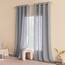 Woaboy Leinen Gardinen Grau Vorhänge Wohnzimmer Halbtransparent mit Ösen Stores Gardine Leinenoptik Schlafzimmer Modern Ösenvorhang Schlaufengardinen 2er Set 140x280cm (BxH) Grau
