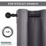 PONY DANCE Verdunkelungsvorhang Kurz Ösenschal 2er Set Blickdichte Vorhänge für Schlafzimmer Gardinen Grau Short Blackout Curtains for Bedroom, H 158 x B 132 cm