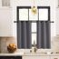 PONY DANCE Scheibengardinen Küche Ösenvorhang 2er Set H 120 x B 90 cm Küchengardinen Kurz Verdunklungsvorhänge Grau Vorhang Blickdicht Kurz Short Curtains for Kitchen