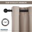 PONY DANCE Blickdichte Vorhänge mit Ösen Gardinen Wohnzimmer Modern Verdunkelungsvorhang Thermal Curtains Blackout Vorhang Thermo Wärmeisolierend, 2er Set H 240 x B 132 cm
