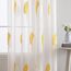 MIULEE Wohnzimmer Vorhänge Transparent mit Gelb und Weiss Blätter Muster, Modern Stickerei Gardinen Ösen für Schlafzimmer Deko, 2er Set Schöne Blätter Muster Vorhang Fenster H 175 x B 140