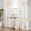 MIULEE Wohnzimmer Vorhänge Transparent mit Gelb und Weiss Blätter Muster, Modern Stickerei Gardinen Ösen für Schlafzimmer Deko, 2er Set Schöne Blätter Muster Vorhang Fenster H 175 x B 140