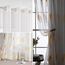 MIULEE Wohnzimmer Vorhänge Transparent mit Gelb und Weiss Blätter Muster, Modern Stickerei Gardinen Ösen für Schlafzimmer Deko, 2er Set Schöne Blätter Muster Vorhang Fenster H 175 x B 140