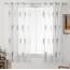 MIULEE Wohnzimmer Vorhänge Transparent mit Grau und Weiss Blätter Muster, Modern Stickerei Gardinen Ösen für Schlafzimmer Deko, 2er Set Schöne Blätter Muster Vorhang Fenster H 175 x B 140