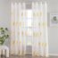 MIULEE Wohnzimmer Vorhänge Transparent mit Gelb und Weiss Blätter Muster, Modern Stickerei Gardinen Ösen für Schlafzimmer Deko, 2er Set Schöne Blätter Muster Vorhang Fenster H 175 x B 140