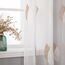 MIULEE Kurz Vorhänge Transparent mit Braun und Weiss Blätter Muster, Modern Stickerei Gardinen Ösen Für Kleines Fenster Kurzgardine, 2er Set Schöne Blätter Muster Vorhang Fenster H 160 x B 140