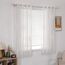 MIULEE Wohnzimmer Vorhänge Transparent mit Weiss Blätter Muster, Modern Stickerei Gardinen Ösen für Schlafzimmer Deko, 2er Set Schöne Blätter Muster Vorhang Fenster H 175 x B 140