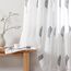 MIULEE Wohnzimmer Gardinen Transparent mit Grau und Weiss Blätter Muster, Modern Stickerei Gardinen Ösen für Schlafzimmer Deko, 2er Set Schöne Blätter Muster Vorhang Fenster H 245 x B 200