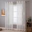 MIULEE Wohnzimmer Vorhänge Transparent mit Weiss Blätter Muster, Modern Stickerei Gardinen Ösen für Schlafzimmer Deko, 2er Set Schöne Blätter Muster Vorhang Fenster H 260 x B 140