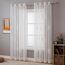 MIULEE Wohnzimmer Vorhänge Transparent mit Weiss Blätter Muster, Extra Lange Stickerei Gardinen Ösen für Schlafzimmer Deko, 2er Set Schöne Blätter Muster Vorhang Fenster H 290 x B 140