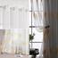 MIULEE Wohnzimmer Vorhänge Transparent mit Gelb und Weiss Blätter Muster, Modern Stickerei Gardinen Ösen für Schlafzimmer Deko, 2er Set Schöne Blätter Muster Vorhang Fenster H 260 x B 140