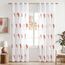 MIULEE Wohnzimmer Gardinen Transparent mit Terrakotta und Weiss Blätter Muster, Modern Stickerei Gardinen Ösen für Schlafzimmer Deko, 2er Set Schöne Blätter Muster Vorhang Fenster H 225 x B 140