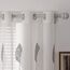MIULEE Wohnzimmer Vorhänge Transparent mit Grau und Weiss Blätter Muster, Extra Lange Stickerei Gardinen Ösen für Schlafzimmer Deko, 2er Set Schöne Blätter Muster Vorhang Fenster H 290 x B 140