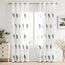 MIULEE Wohnzimmer Gardinen Transparent mit Dunkelgrün und Weiss Blätter Muster, Modern Stickerei Gardinen Ösen für Schlafzimmer Deko, 2er Set Schöne Blätter Muster Vorhang Fenster H 260 x B 140