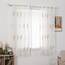MIULEE Kurz Vorhänge Transparent mit Braun und Weiss Blätter Muster, Modern Stickerei Gardinen Ösen Für Kleines Fenster Kurzgardine, 2er Set Schöne Blätter Muster Vorhang Fenster H 145 x B 140
