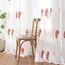 MIULEE Wohnzimmer Gardinen Transparent mit Terrakotta und Weiss Blätter Muster, Modern Stickerei Gardinen Ösen für Schlafzimmer Deko, 2er Set Schöne Blätter Muster Vorhang Fenster H 225 x B 140