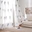 MIULEE Wohnzimmer Gardinen Transparent mit Grau und Weiss Blätter Muster, Modern Stickerei Gardinen Ösen für Schlafzimmer Deko, 2er Set Schöne Blätter Muster Vorhang Fenster H 245 x B 200