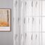 MIULEE Kurz Vorhänge Transparent mit Grau und Weiss Blätter Muster, Modern Stickerei Gardinen Ösen Für Kleines Fenster Kurzgardine, 2er Set Schöne Blätter Muster Vorhang Fenster H 160 x B 140