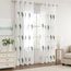 MIULEE Wohnzimmer Gardinen Transparent mit Dunkelgrün und Weiss Blätter Muster, Modern Stickerei Gardinen Ösen für Schlafzimmer Deko, 2er Set Schöne Blätter Muster Vorhang Fenster H 260 x B 140