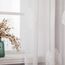 MIULEE Wohnzimmer Vorhänge Transparent mit Weiss Blätter Muster, Extra Lange Stickerei Gardinen Ösen für Schlafzimmer Deko, 2er Set Schöne Blätter Muster Vorhang Fenster H 300 x B 140