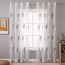 MIULEE Wohnzimmer Vorhänge Transparent mit Kaffee und Weiss Blätter Muster, Modern Stickerei Gardinen Ösen für Schlafzimmer Deko, 2er Set Schöne Blätter Muster Vorhang Fenster H 215 x B 140