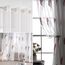 MIULEE Wohnzimmer Vorhänge Transparent mit Altrosa und Weiß Blätter Muster, Modern Stickerei Gardinen Ösen für Schlafzimmer Deko, 2er Set Schöne Blätter Muster Vorhang Fenster H 245 x B 140