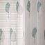 MIULEE Wohnzimmer Vorhänge Transparent mit Türkis und Weiss Blätter Muster, Modern Stickerei Gardinen Ösen für Schlafzimmer Deko, 2er Set Schöne Blätter Muster Vorhang Fenster H 280 x B 140