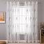 MIULEE Wohnzimmer Vorhänge Transparent mit Türkis und Weiss Blätter Muster, Modern Stickerei Gardinen Ösen für Schlafzimmer Deko, 2er Set Schöne Blätter Muster Vorhang Fenster H 260 x B 140