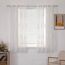 MIULEE Kurz Vorhänge Transparent mit Weiss Blätter Muster, Modern Stickerei Gardinen Ösen Für Kleines Fenster Kurzgardine, 2er Set Schöne Blätter Muster Vorhang Fenster H 160 x B 140